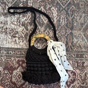 Cleobella Crochet crossbody bag with scarf